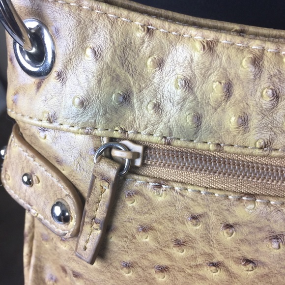Reflections Tan Crossbody Studded Trim Handbag - Picture 6 of 7